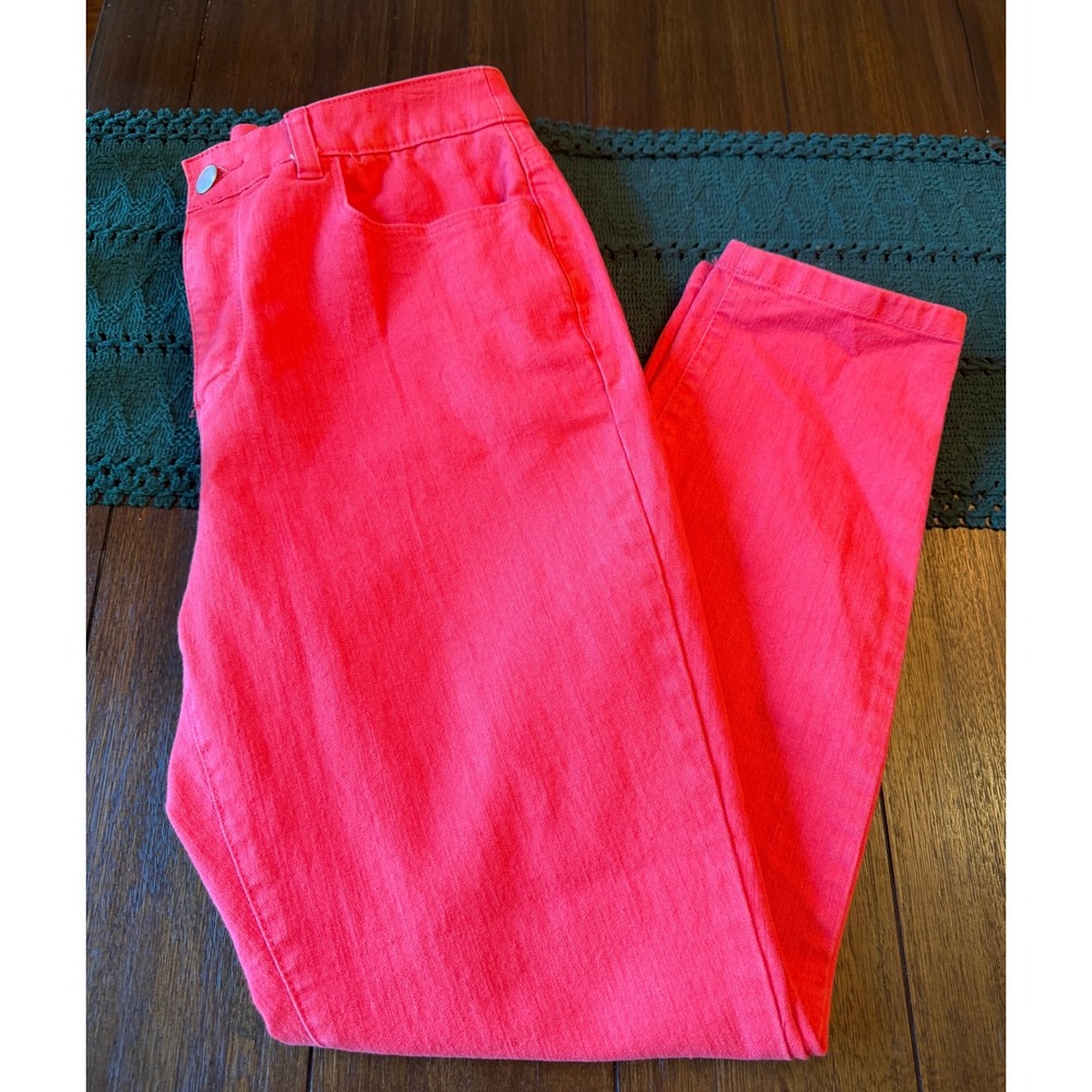 Christopher & Banks Signature Slimming Coral Pink Straight Leg Jeans Womens 8